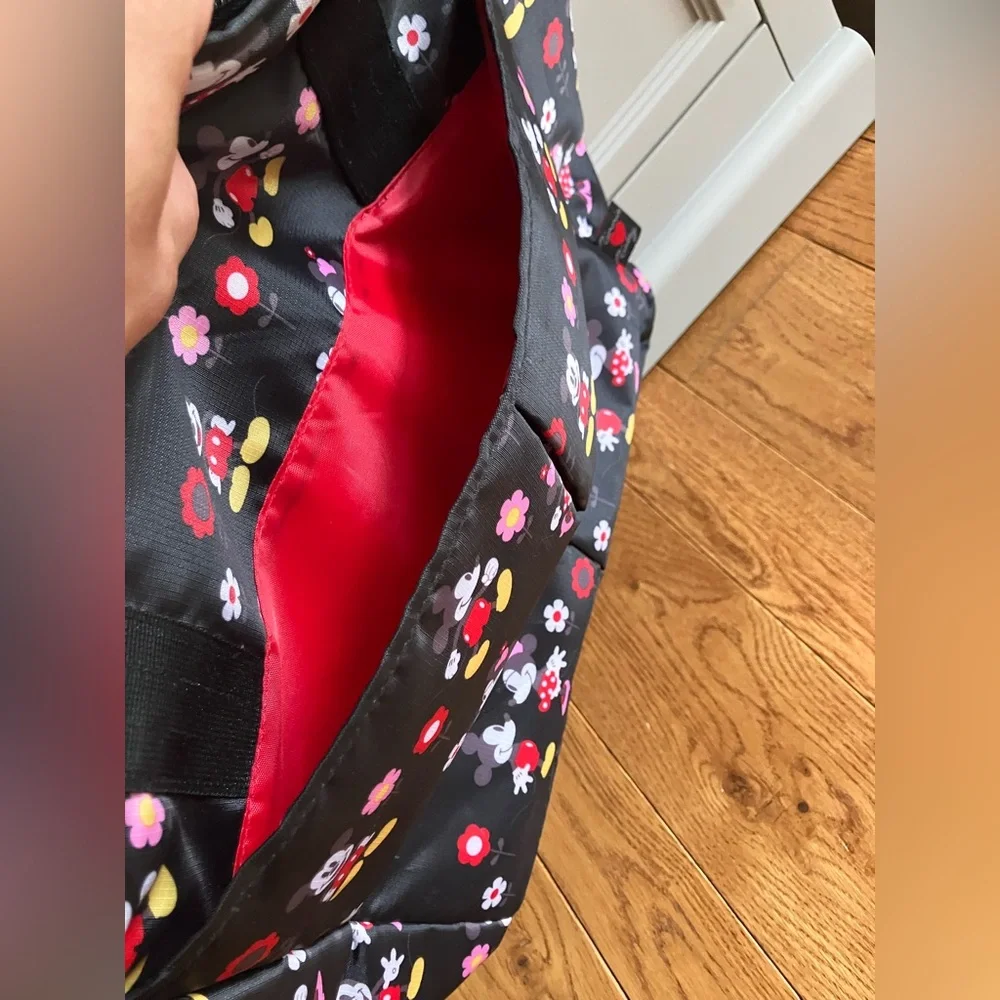 Disney Baby Minnie Mickey Mouse Diaper Bag Black Red Excellent Condition